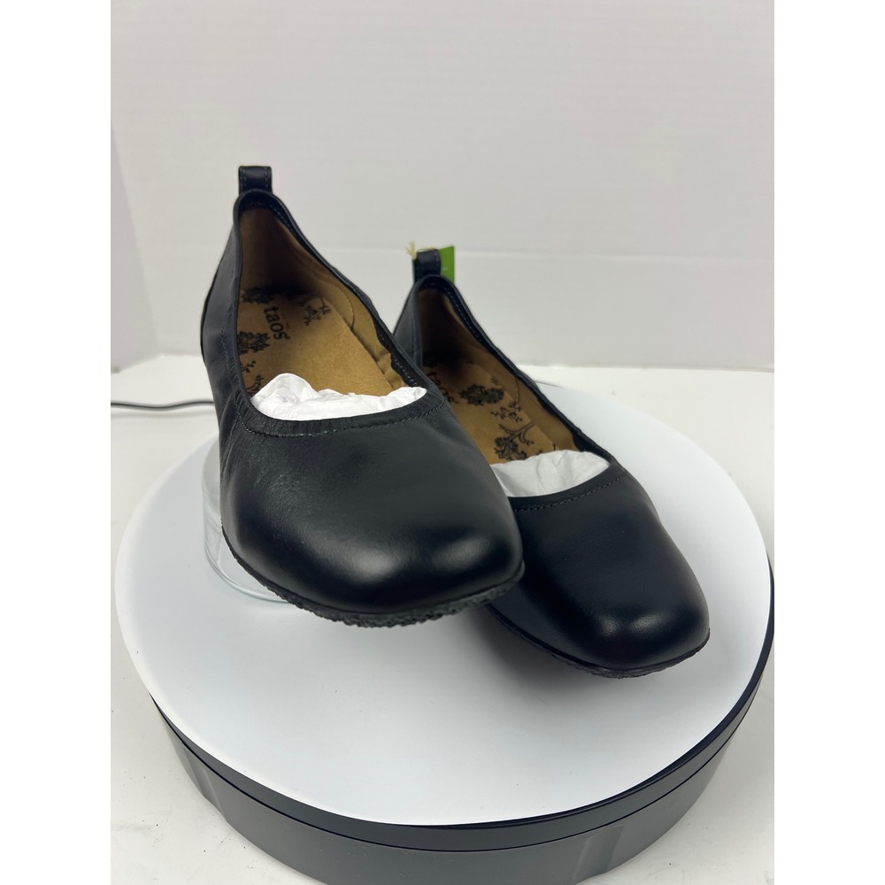 Taos Chit Chat Orthopedic Ballet Flats Black Leather Slip On Shoes Womens 6.5M - Picture 5 of 17